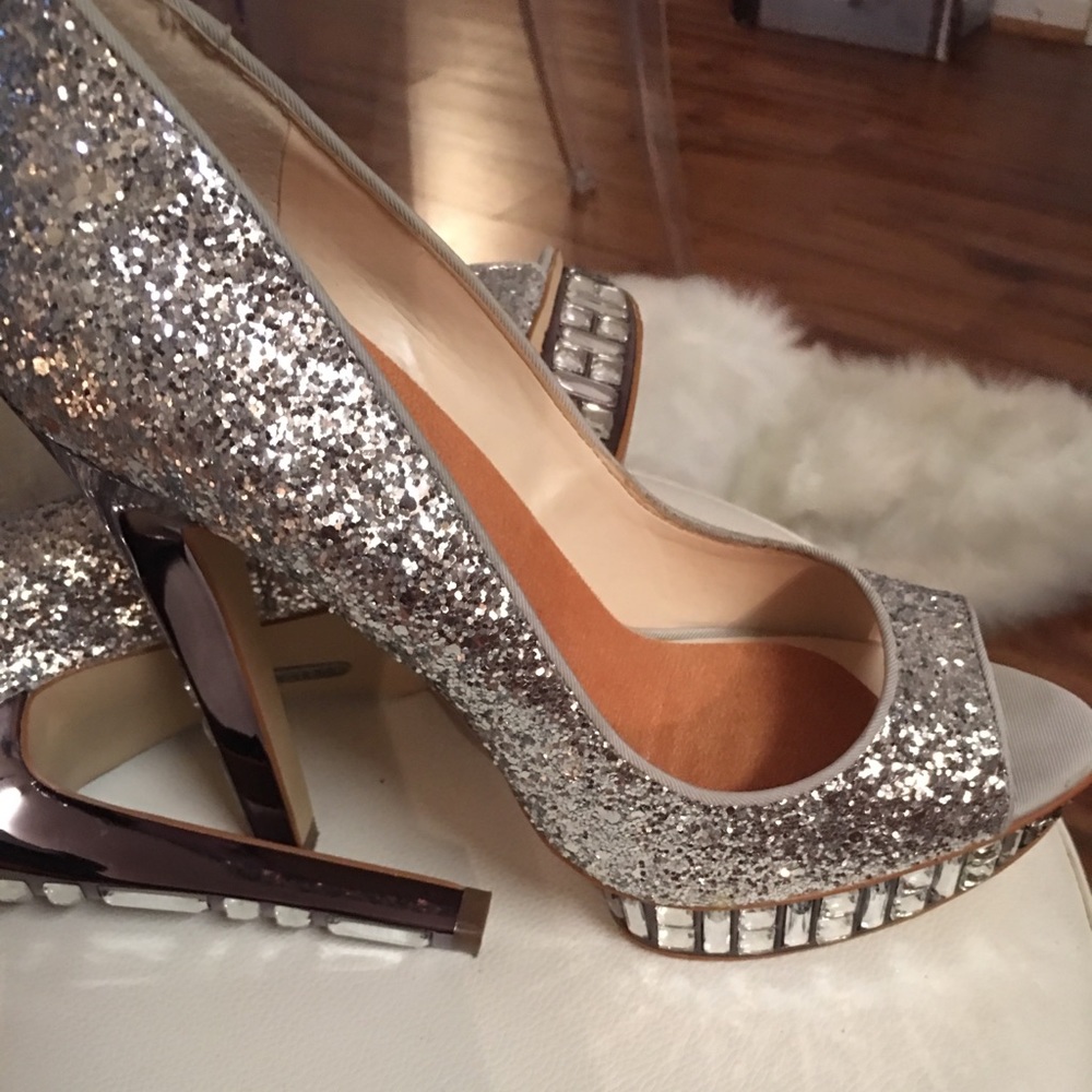 Nine West Glitter Pumps worn once